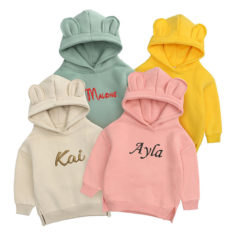 Baby Clothing Name - Spersonalizowany haft dziecięcy niedźwiedź bluza z