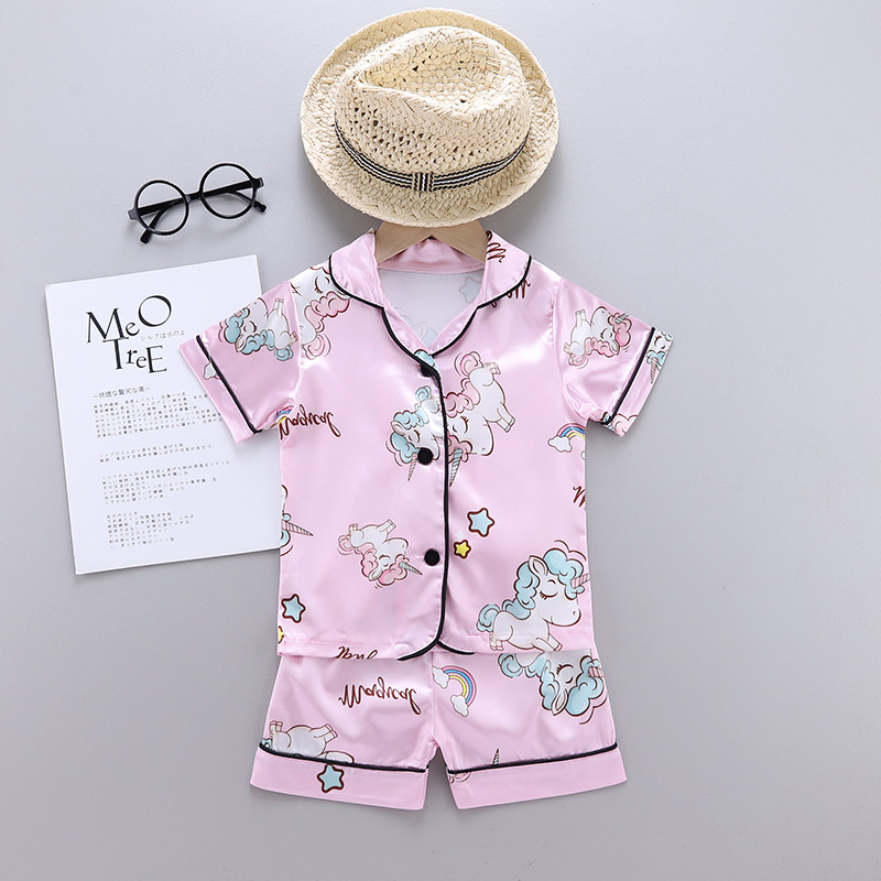 Baby Clothing Patterns Free - Jednorożec dziewczynek piżamy zestaw odzieży letni