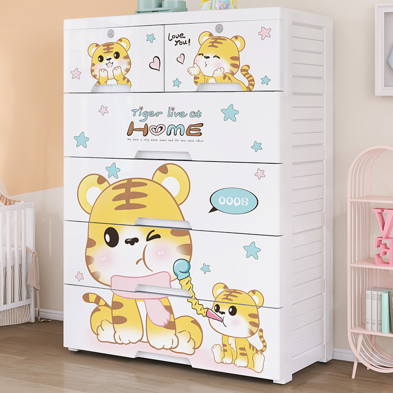 Baby Clothing Storage - Gruba plastikowa szafa z pięcioma szufladami,