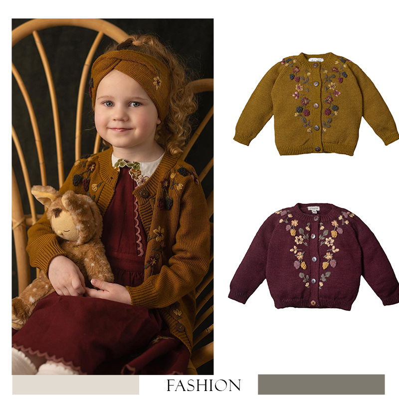 Knit Cardigan Infant - 2024 Dziewczęcy dzianinowy kardigan noszony na